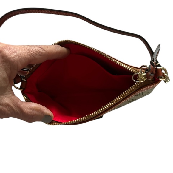 Dooney & Bourke Signature Pouchette/Wristlet Mini Purse Browns - Red Lining NWT - Picture 5 of 6